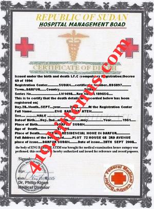 419The Death certificate